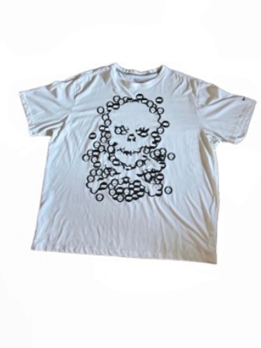Nike Dri-FIT Skull Crossbones Graphic Tee White & Black XL